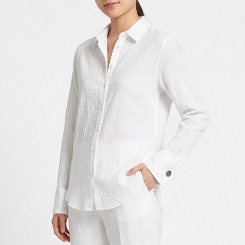 Zara Shirt Mens Small White Cotton Slim Fit Spread Collar Long Sleeve Button Up